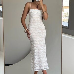 Princess Polly White Lace Maxi Dress